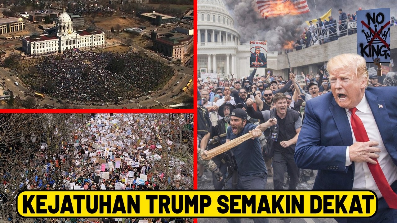 Youtube Thumnail image of : TRUMP SEGERA TUMBANG! Demonstarsi Meledak Ke 1.000 Kota Di 50 Negara Bagian AS